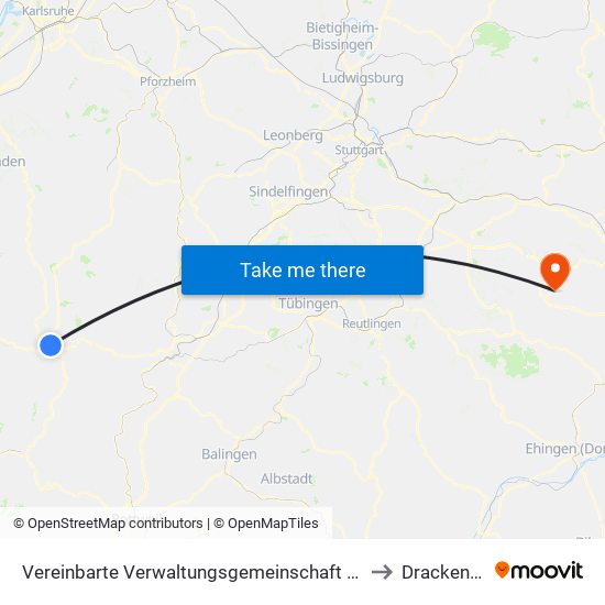 Vereinbarte Verwaltungsgemeinschaft Freudenstadt to Drackenstein map