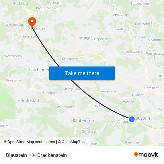 Blaustein to Drackenstein map