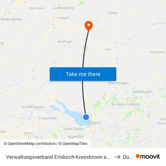 Verwaltungsverband Eriskirch-Kressbronn am Bodensee-Langenargen to Dürnau map