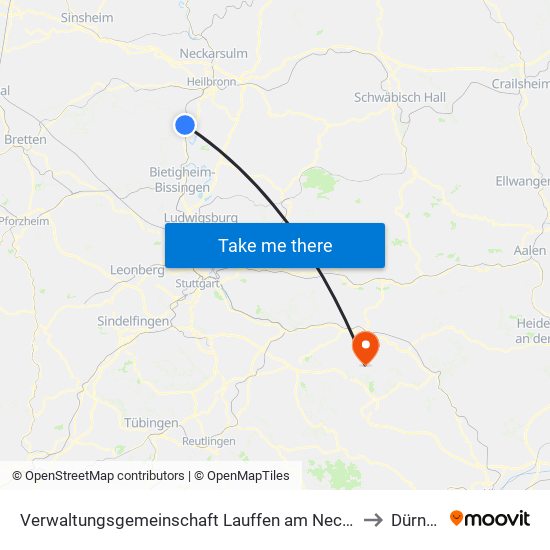 Verwaltungsgemeinschaft Lauffen am Neckar to Dürnau map