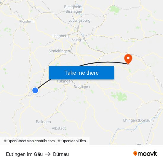 Eutingen Im Gäu to Dürnau map