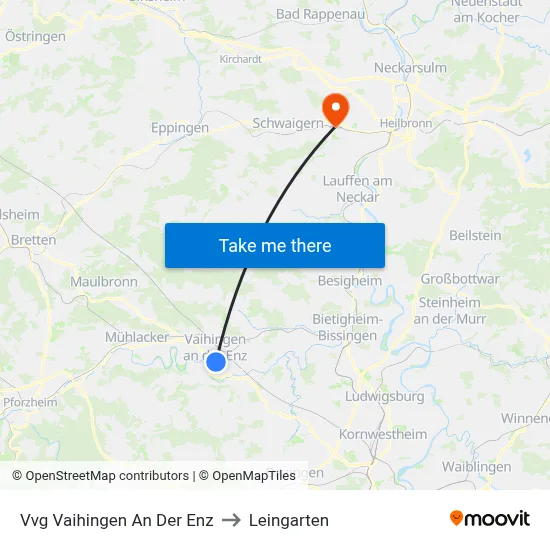 Vvg Vaihingen An Der Enz to Leingarten map