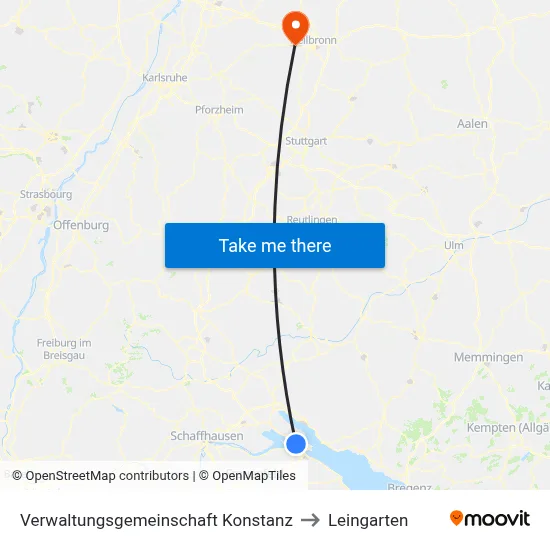 Verwaltungsgemeinschaft Konstanz to Leingarten map