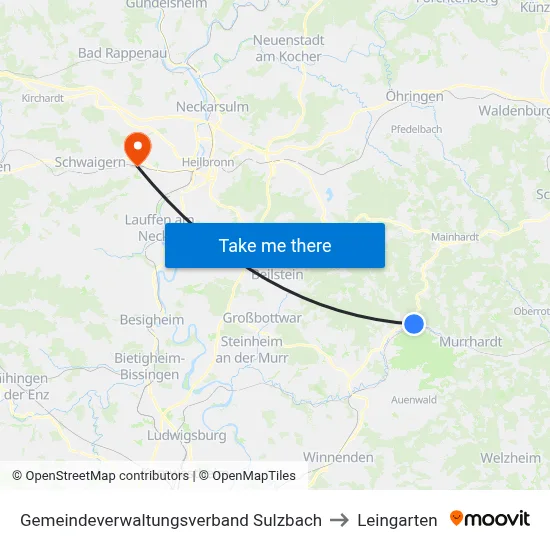 Gemeindeverwaltungsverband Sulzbach to Leingarten map