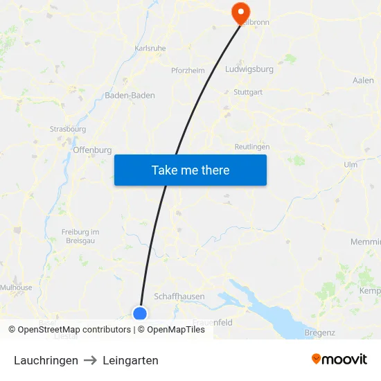 Lauchringen to Leingarten map