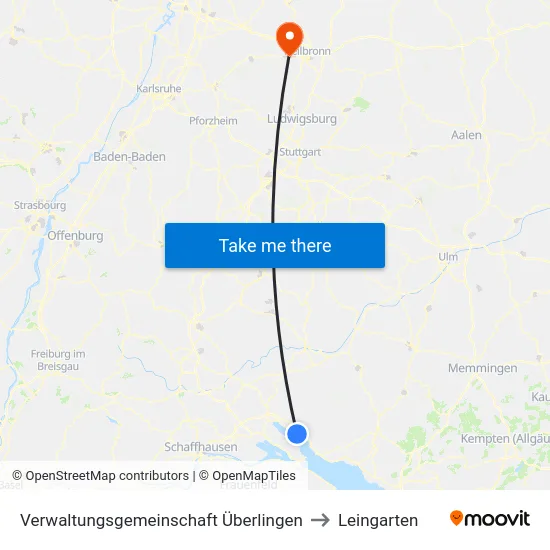 Verwaltungsgemeinschaft Überlingen to Leingarten map