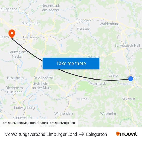Verwaltungsverband Limpurger Land to Leingarten map