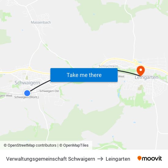 Verwaltungsgemeinschaft Schwaigern to Leingarten map