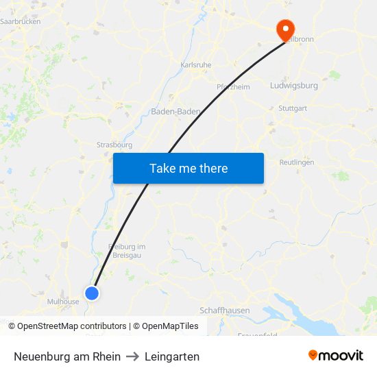 Neuenburg am Rhein to Leingarten map