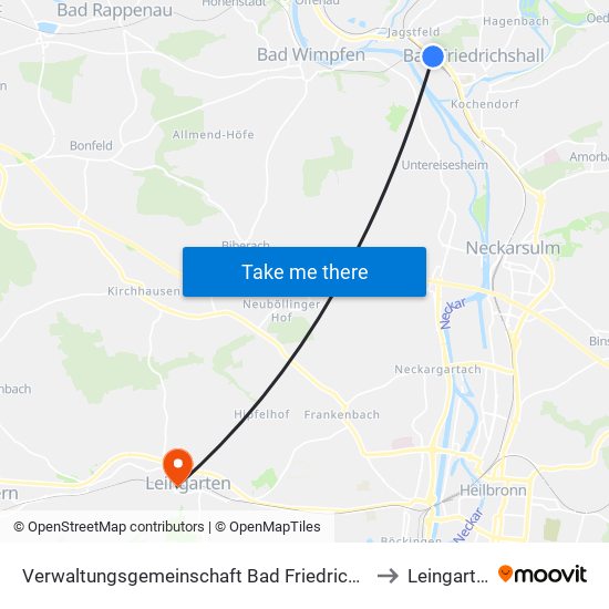 Verwaltungsgemeinschaft Bad Friedrichshall to Leingarten map