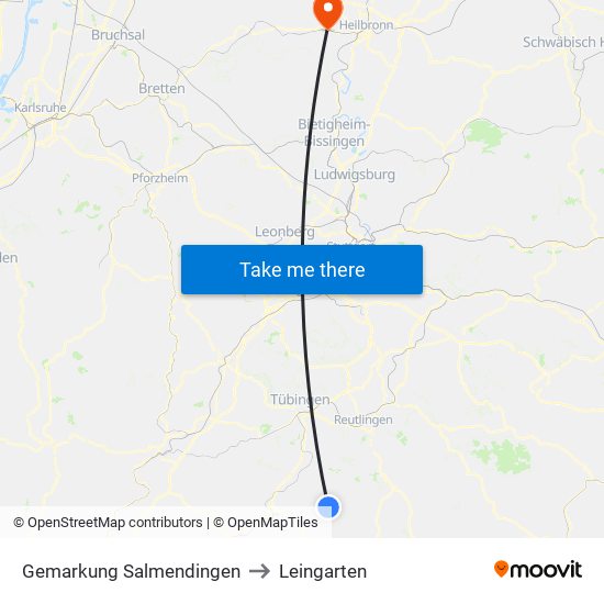 Gemarkung Salmendingen to Leingarten map