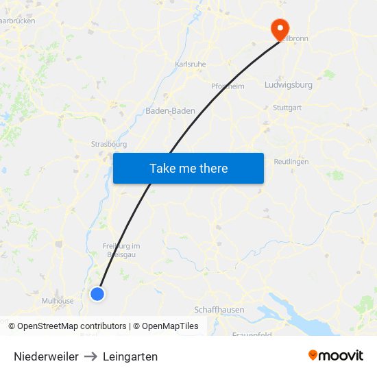 Niederweiler to Leingarten map