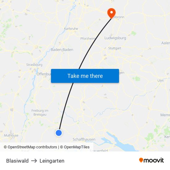 Blasiwald to Leingarten map