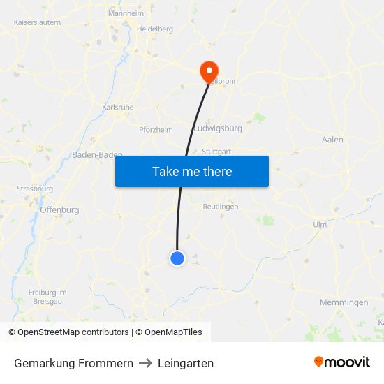 Gemarkung Frommern to Leingarten map