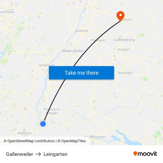 Gallenweiler to Leingarten map