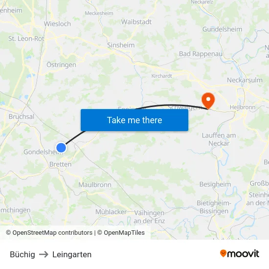 Büchig to Leingarten map