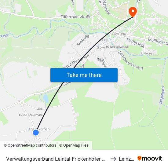 Verwaltungsverband Leintal-Frickenhofer Höhe to Leinzell map
