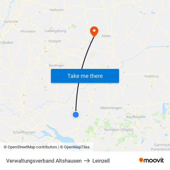 Verwaltungsverband Altshausen to Leinzell map