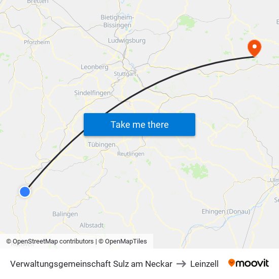 Verwaltungsgemeinschaft Sulz am Neckar to Leinzell map