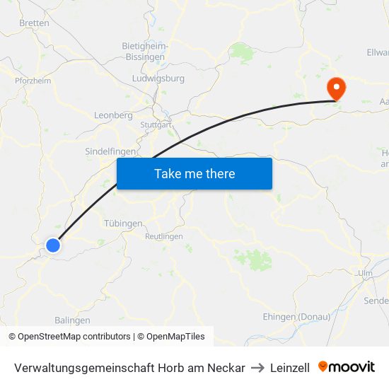 Verwaltungsgemeinschaft Horb am Neckar to Leinzell map