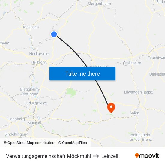 Verwaltungsgemeinschaft Möckmühl to Leinzell map