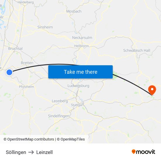 Söllingen to Leinzell map