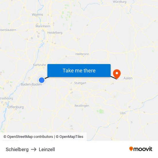 Schielberg to Leinzell map
