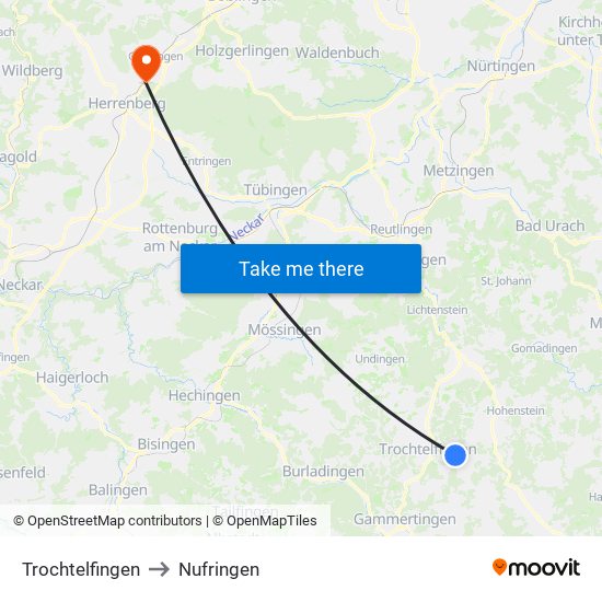 Trochtelfingen to Nufringen map