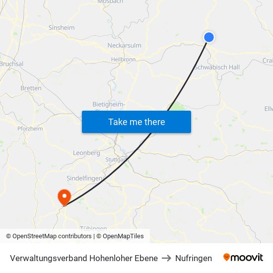 Verwaltungsverband Hohenloher Ebene to Nufringen map