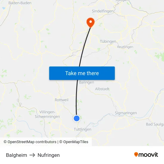 Balgheim to Nufringen map