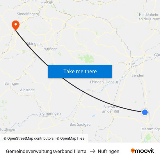 Gemeindeverwaltungsverband Illertal to Nufringen map