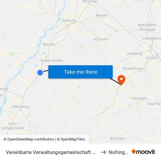 Vereinbarte Verwaltungsgemeinschaft Bühl to Nufringen map