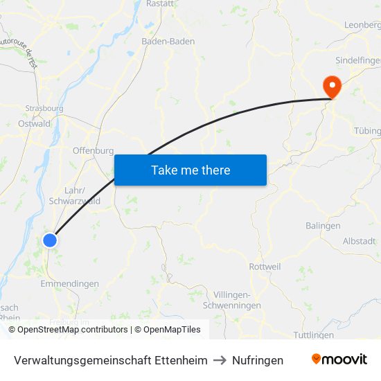 Verwaltungsgemeinschaft Ettenheim to Nufringen map