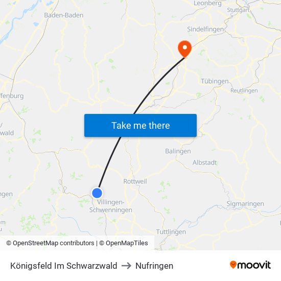 Königsfeld Im Schwarzwald to Nufringen map