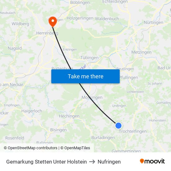Gemarkung Stetten Unter Holstein to Nufringen map