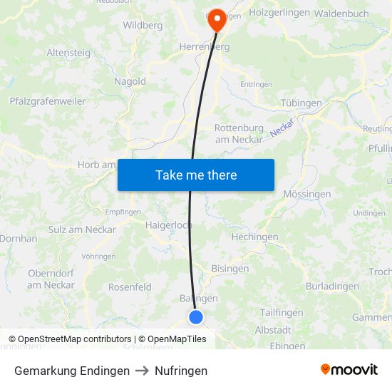 Gemarkung Endingen to Nufringen map