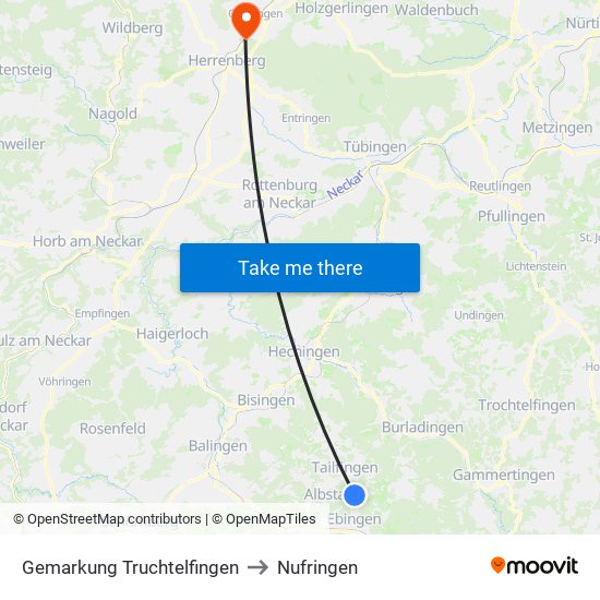 Gemarkung Truchtelfingen to Nufringen map