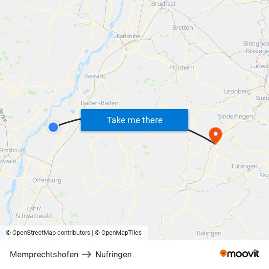 Memprechtshofen to Nufringen map