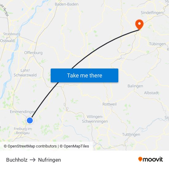 Buchholz to Nufringen map
