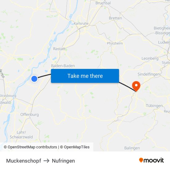 Muckenschopf to Nufringen map