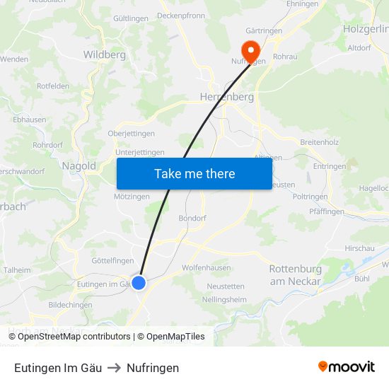 Eutingen Im Gäu to Nufringen map