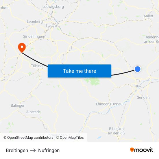 Breitingen to Nufringen map