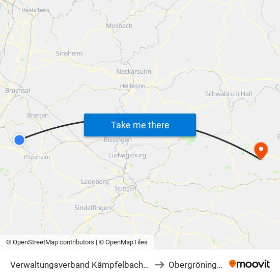 Verwaltungsverband Kämpfelbachtal to Obergröningen map