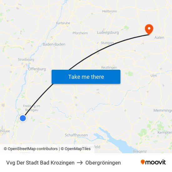 Vvg Der Stadt Bad Krozingen to Obergröningen map