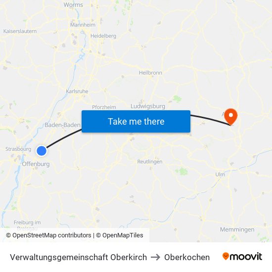 Verwaltungsgemeinschaft Oberkirch to Oberkochen map