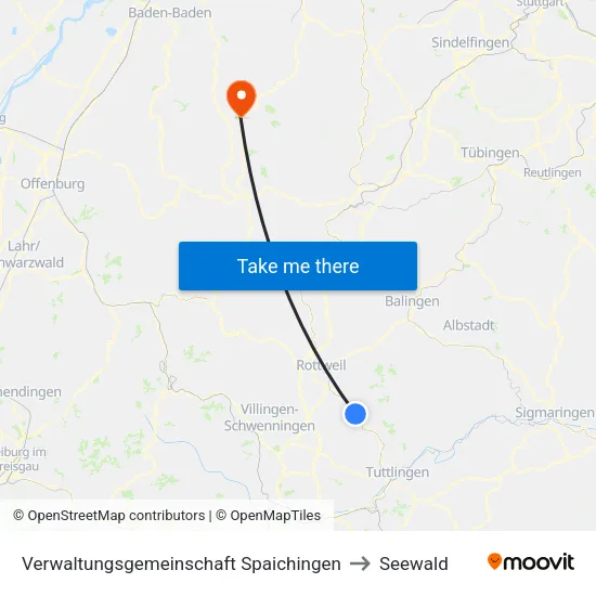 Verwaltungsgemeinschaft Spaichingen to Seewald map