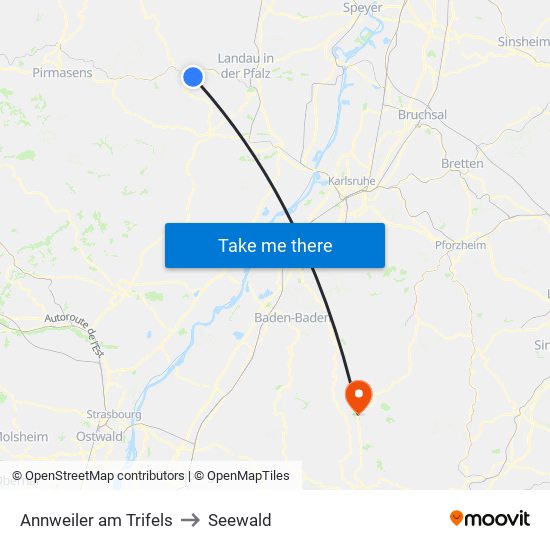 Annweiler am Trifels to Seewald map