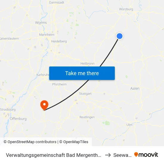 Verwaltungsgemeinschaft Bad Mergentheim to Seewald map