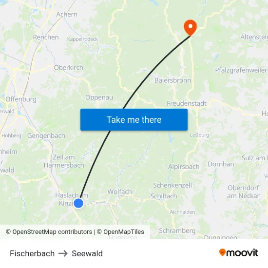 Fischerbach to Seewald map