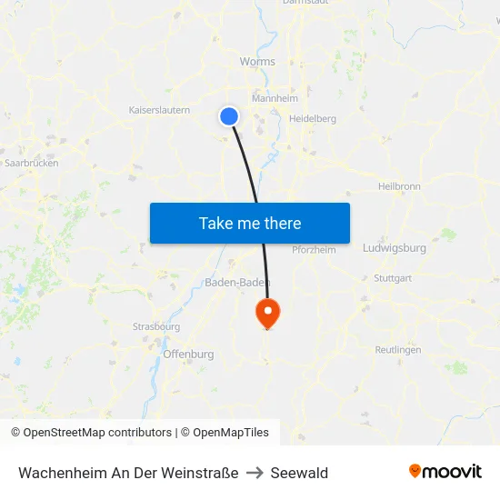 Wachenheim An Der Weinstraße to Seewald map